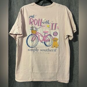 Simply Southern Light Pink Bicycle Graphic Tee